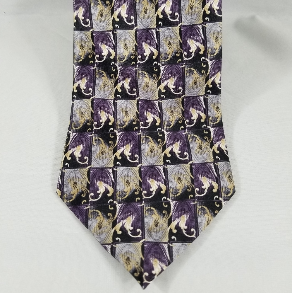 Pierre Cardin Stafford Executive Silk Tie Purple Black Beige Gray